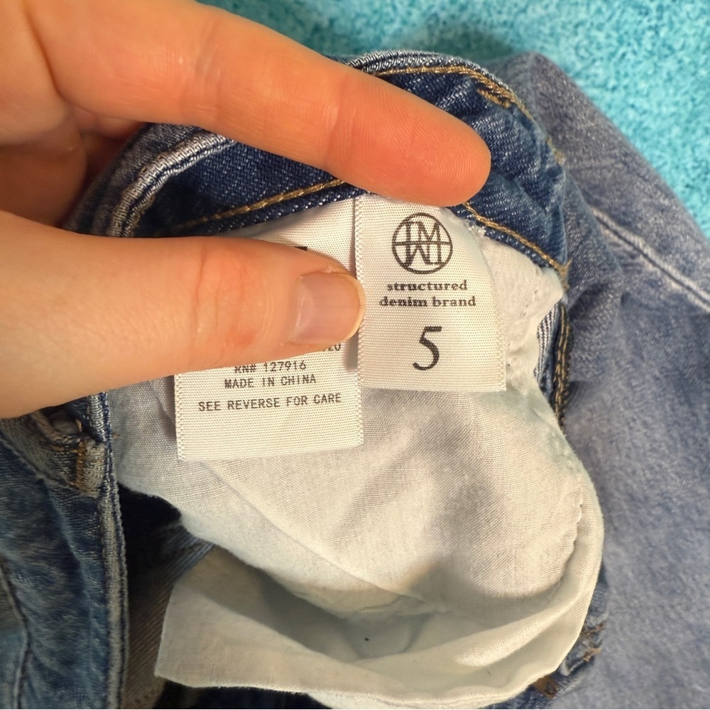 I&M Black Label Distressed Womens Wide Leg Denim Blue Jeans Size 5 Fits 28x29 - Picture 9 of 15